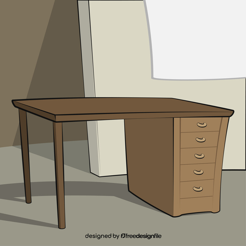 Office desk vector