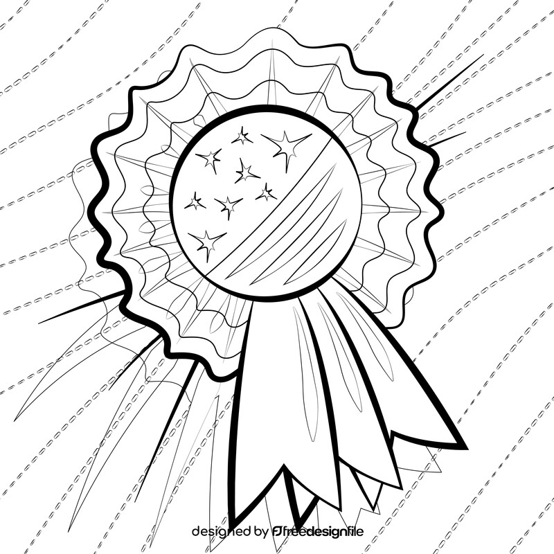 4th July ribbon black and white vector