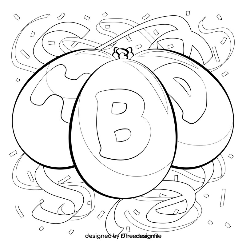 Happy birthday balloons black and white vector