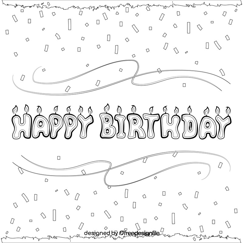 Happy birthday candles black and white vector