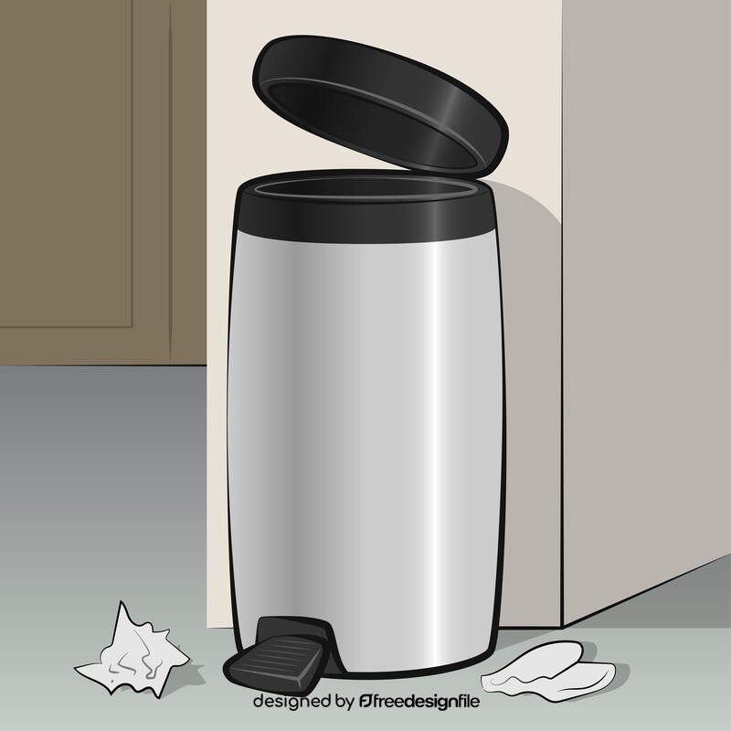 Pedal rubbish bin vector