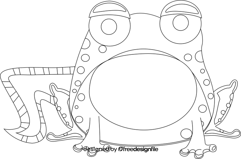 Froglet black and white clipart