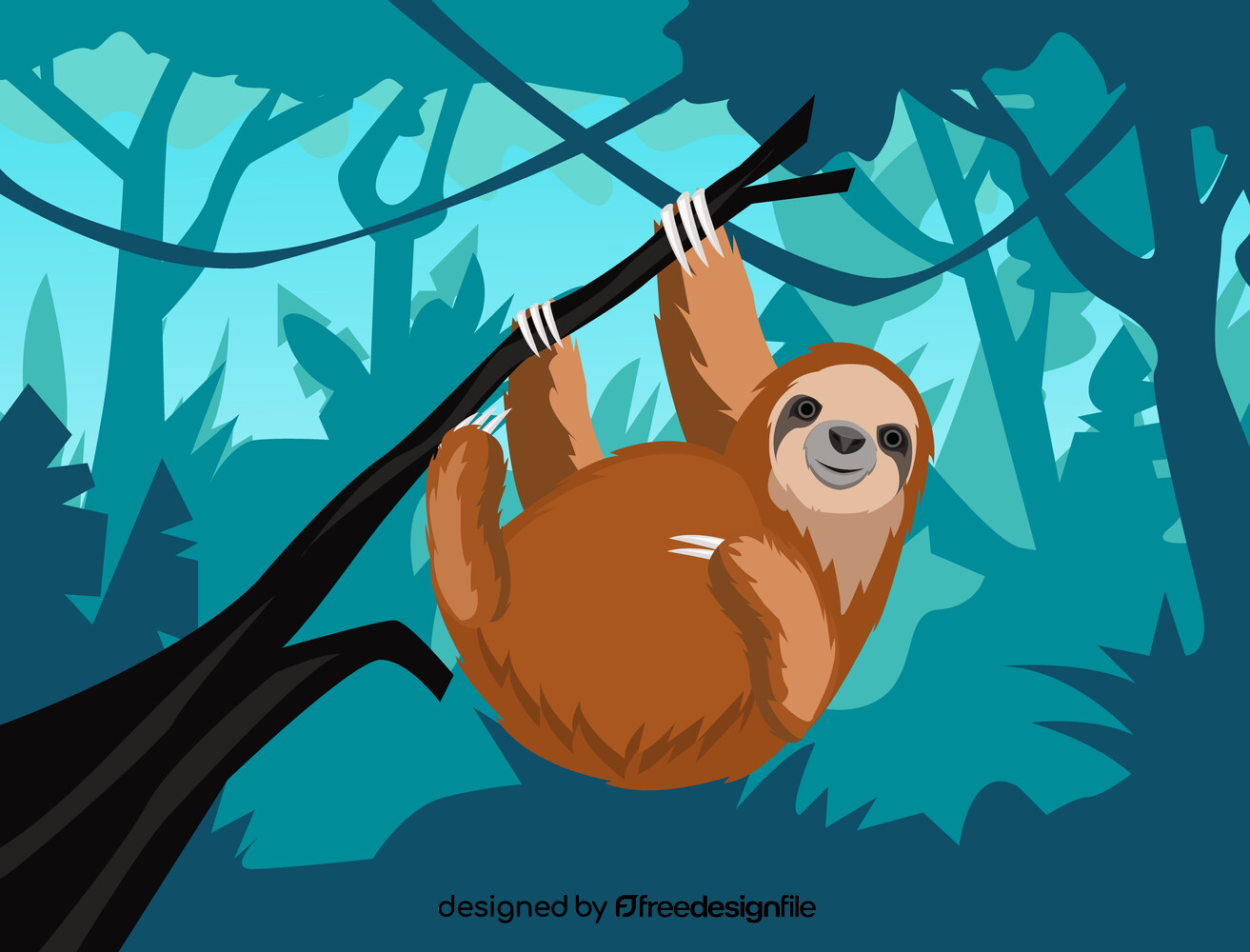 Cute sloth vector image