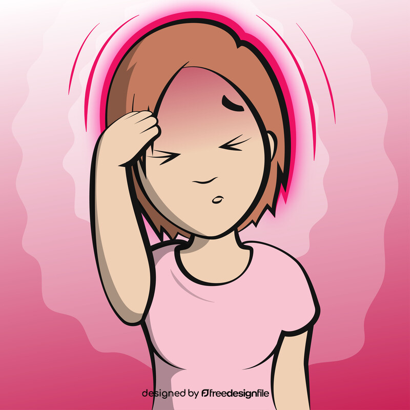 Headache cartoon girl vector