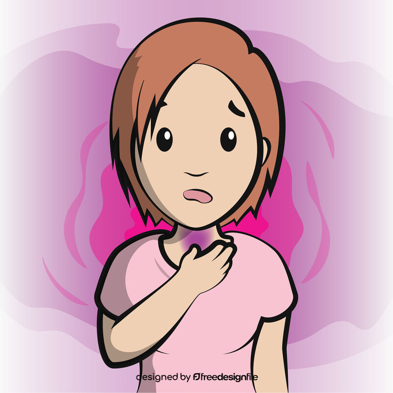 Sore throat cartoon girl vector