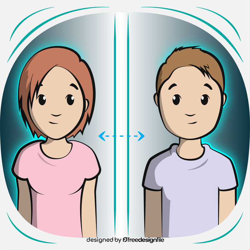 Social distancing cartoon vector