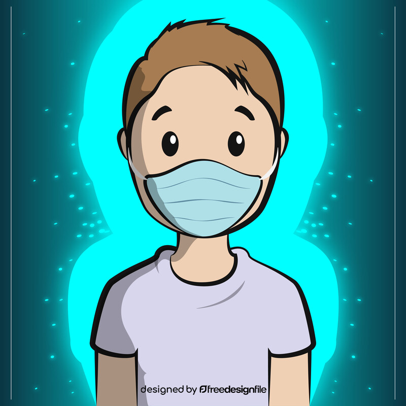 Cartoon boy wearing a mask vector