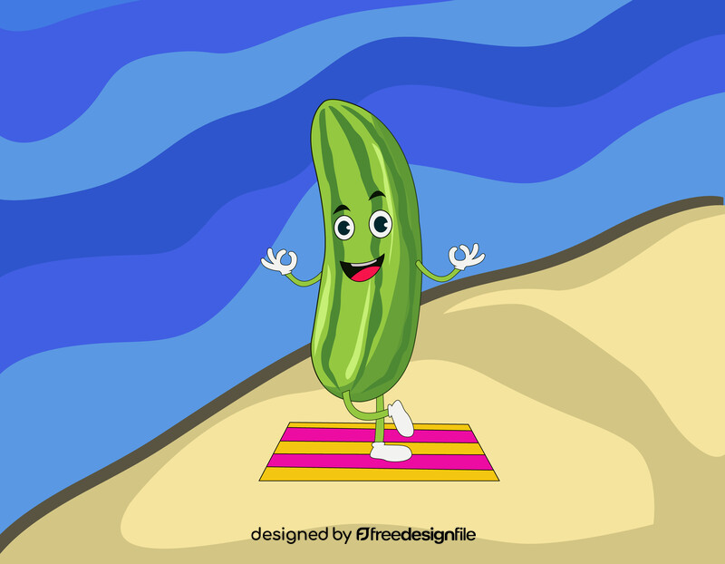 Cucumber doing yoga vector