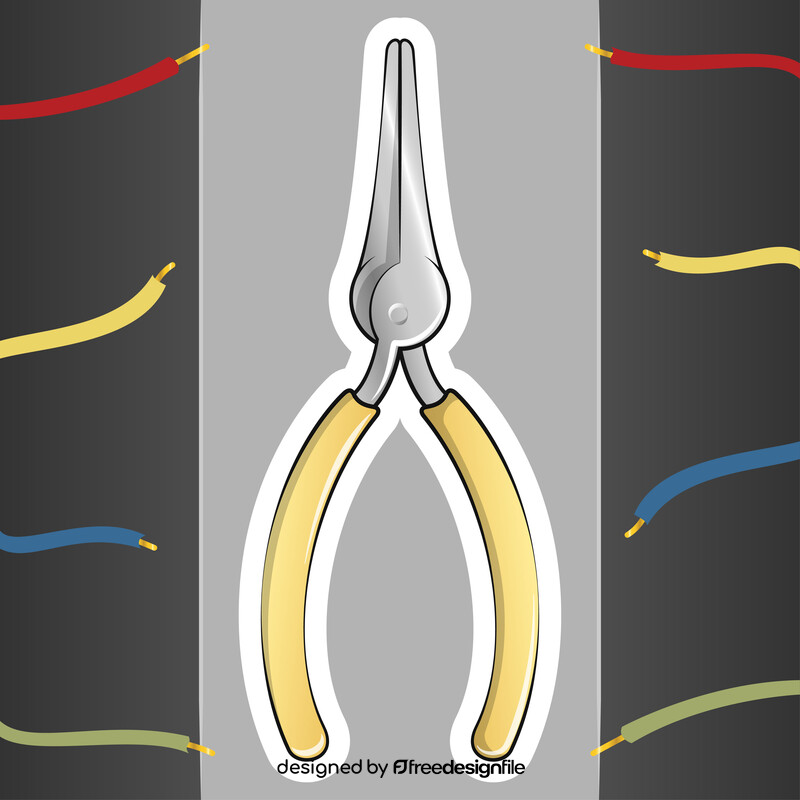 Needle nose pliers vector