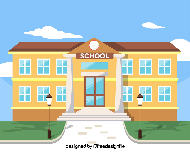 School building illustration vector