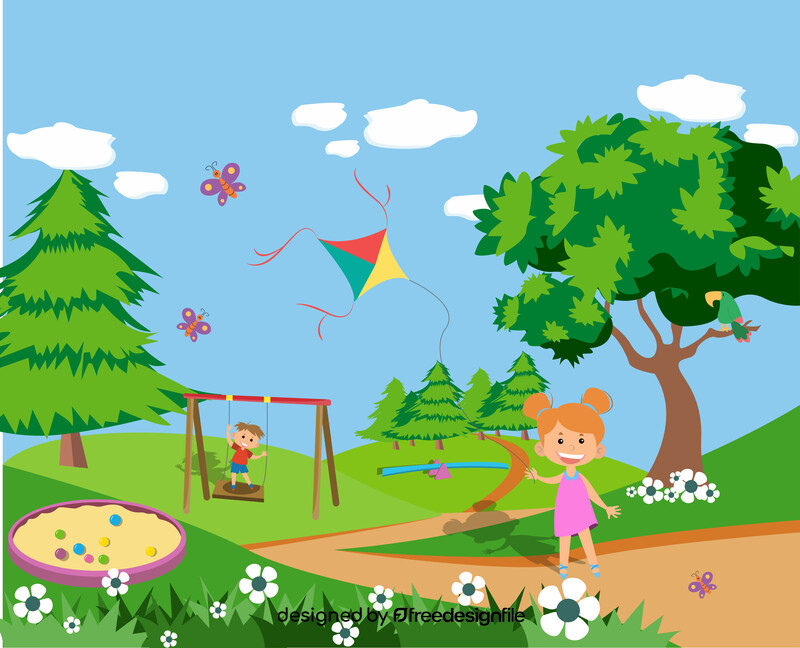 Kids playing illustration vector