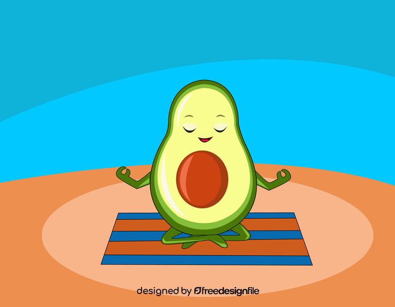 Avocado doing yoga vector