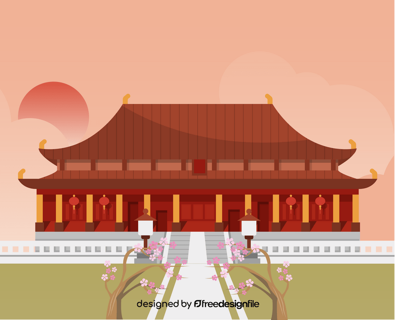 Forbidden city Beijing illustration vector