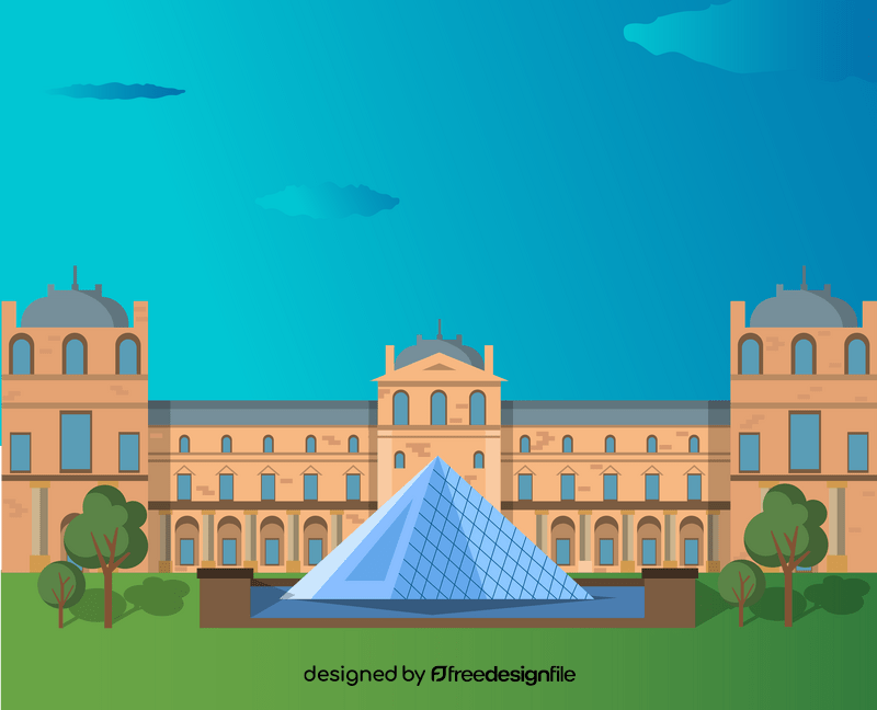 Louvre museum illustration vector