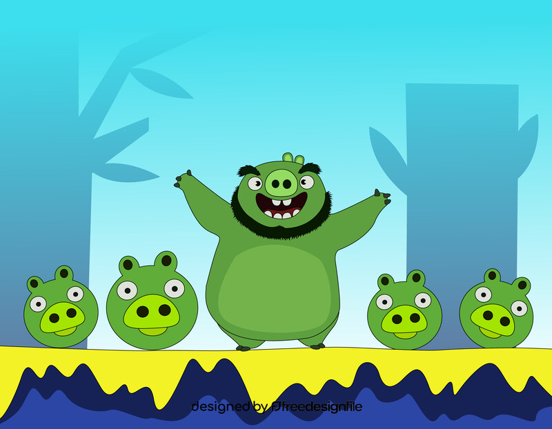 Angry birds bad piggy drawing vector