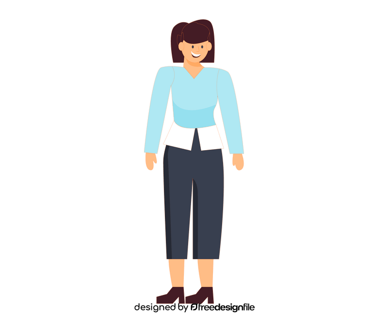 Girl brunette office worker clipart