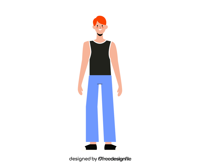 Redhead guy in black t shirt free clipart