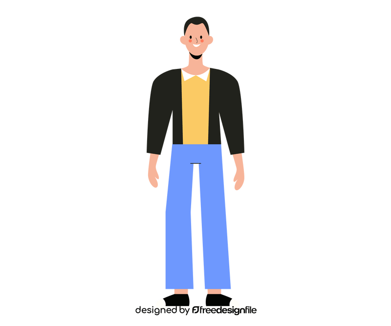 Guy in a jacket clipart