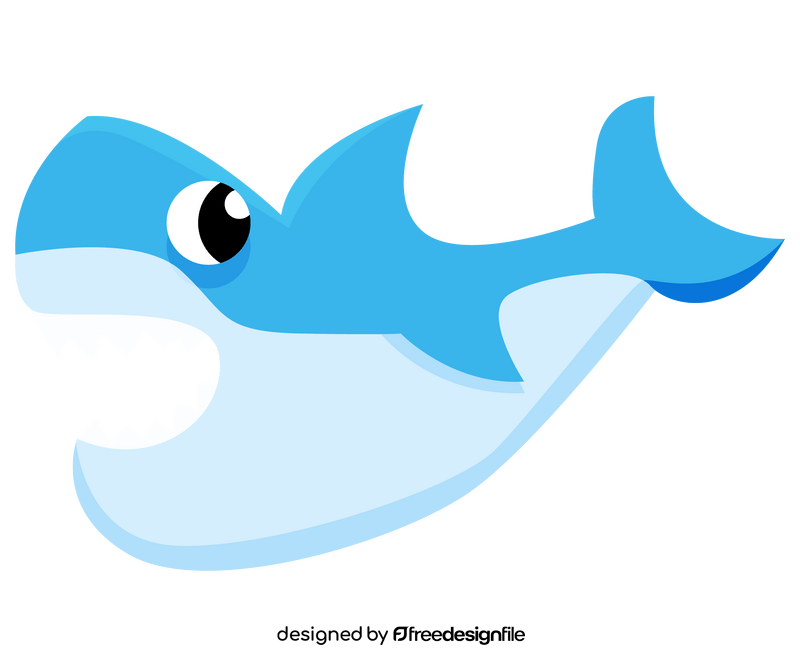 Cartoon shark growls clipart