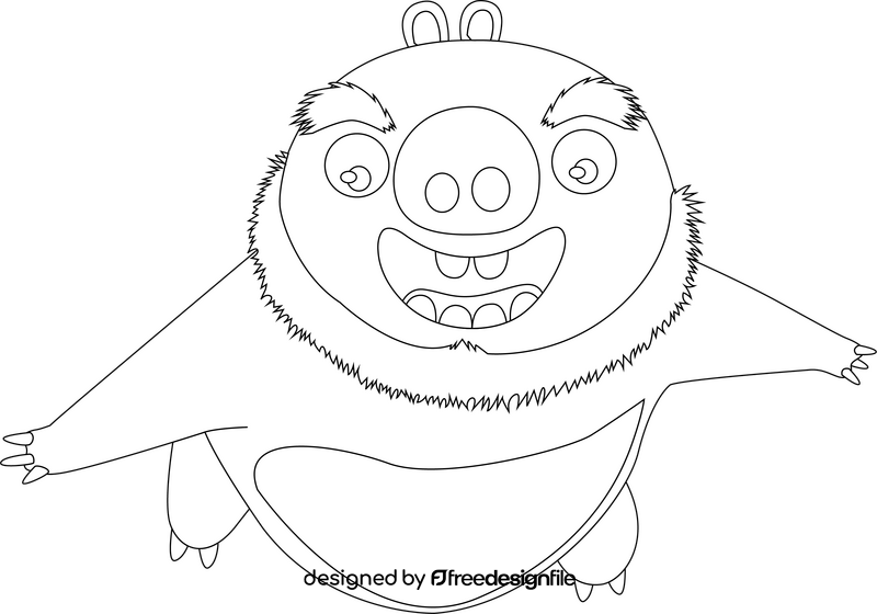 Angry birds bad piggy black and white clipart