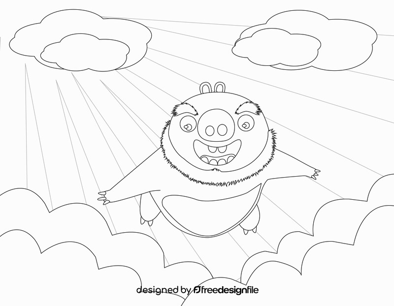 Angry birds bad piggy black and white vector