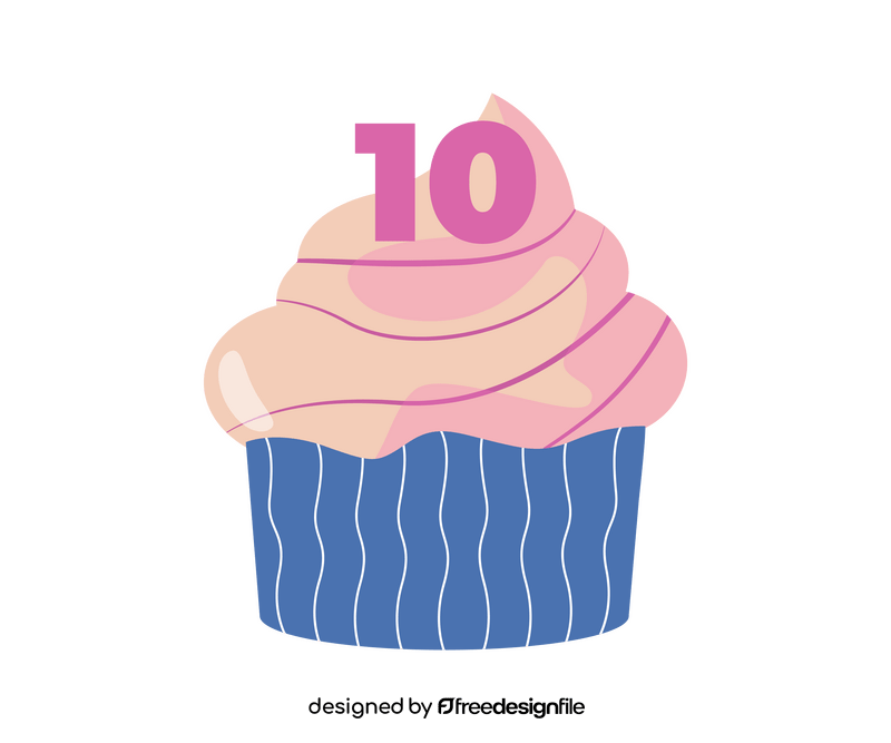 Birthday cupcake illustration clipart