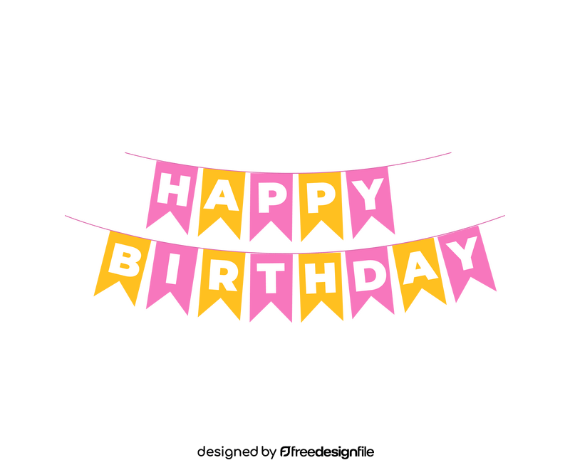 Happy birthday garland clipart