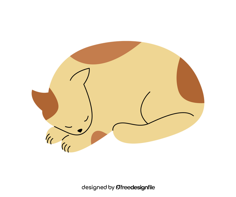 Sleeping spotted cat clipart