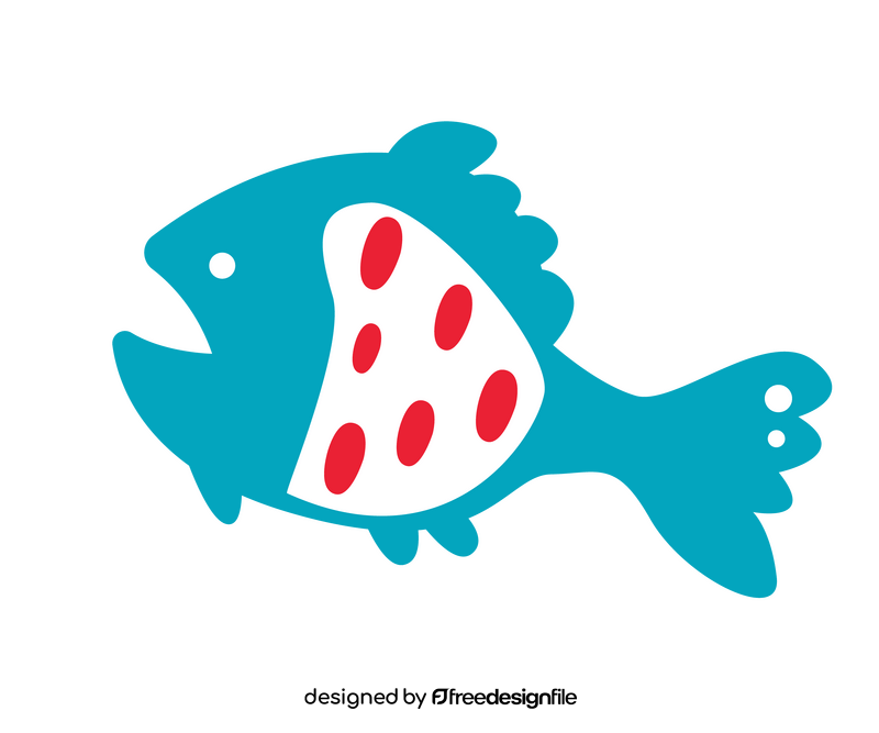 Angry fish cartoon clipart