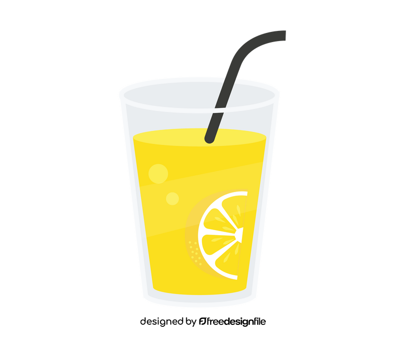 Glass of fresh lemonade clipart