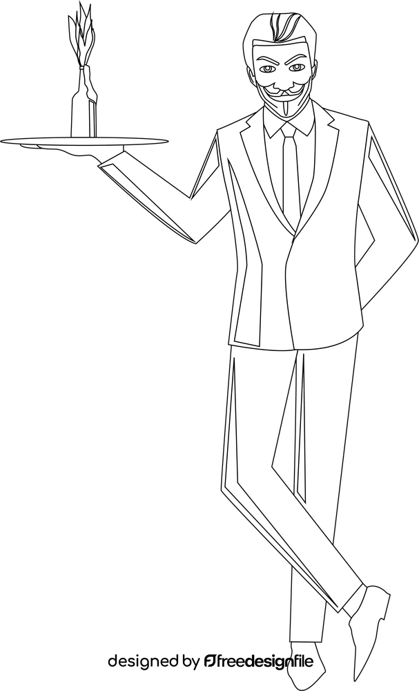 Anonymous black and white clipart