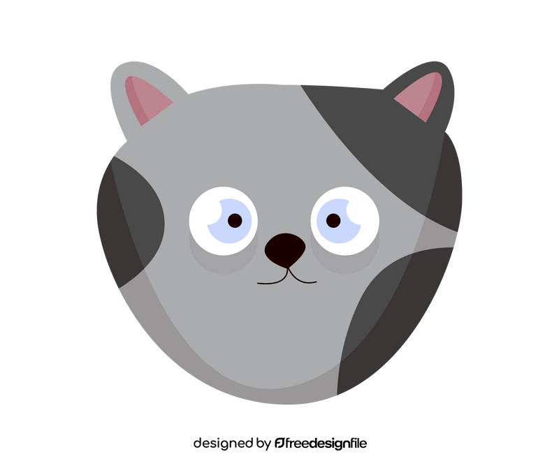 Cute kitten head clipart