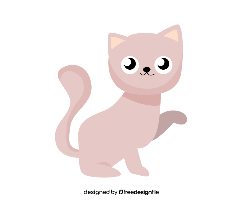 Cute white kitten illustration clipart