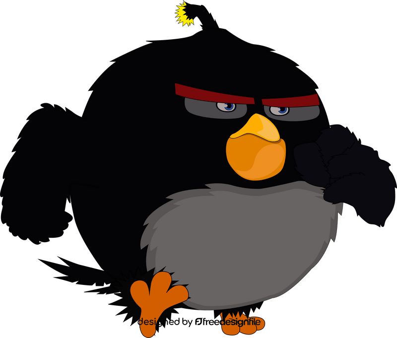Angry birds bomb character clipart