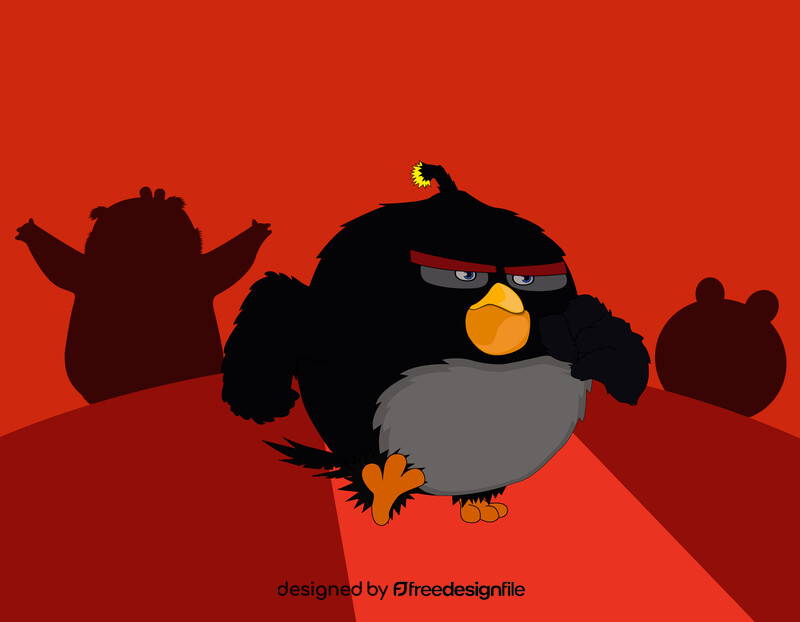 Angry birds bomb character vector