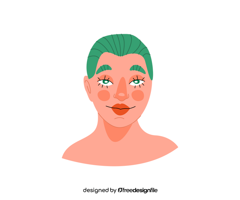 Girls green hair clipart