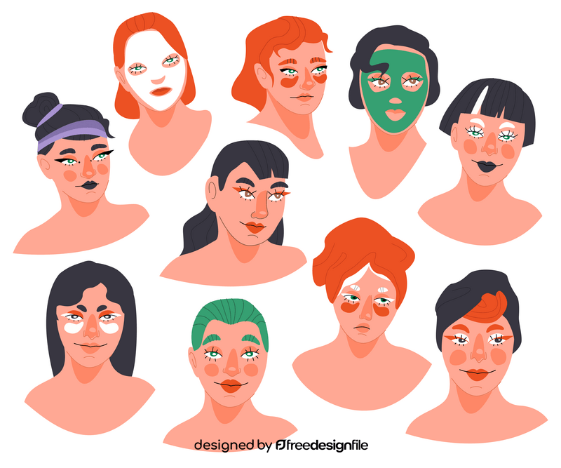 Cartoon girls face vector