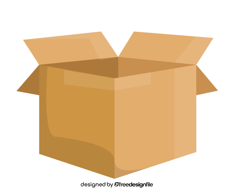 Open cartoon box clipart