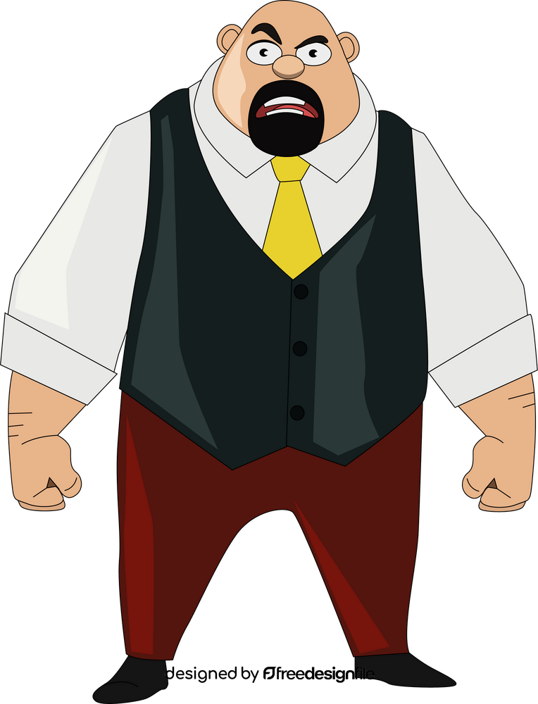 Beard man cartoon character clipart