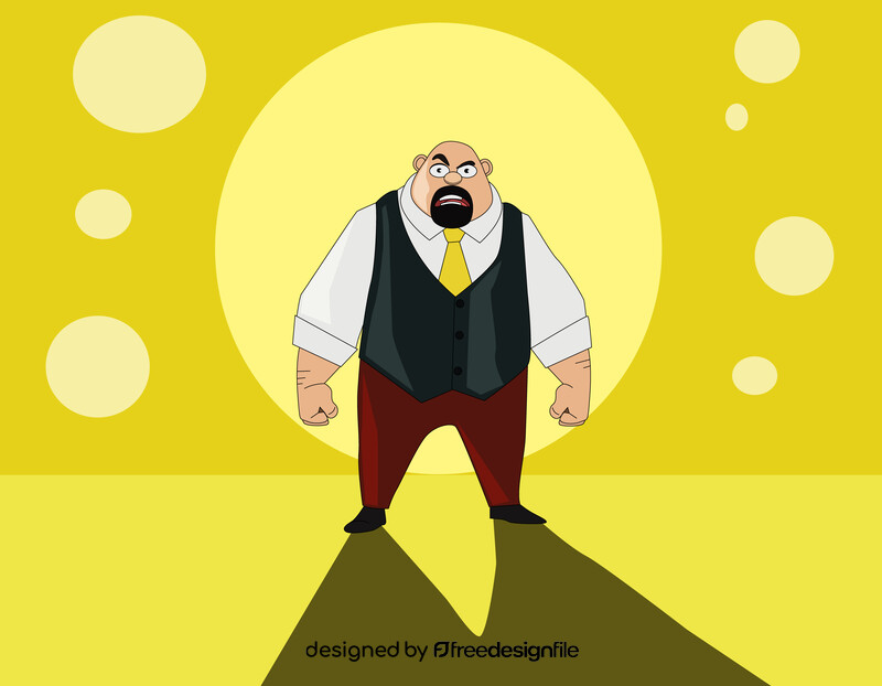 Beard man cartoon character vector