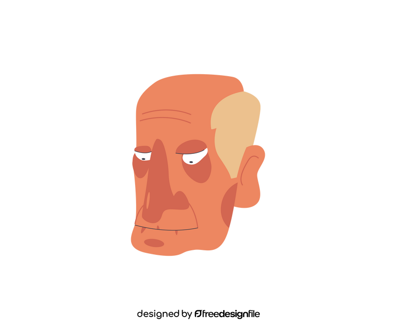 Serious elderly man clipart