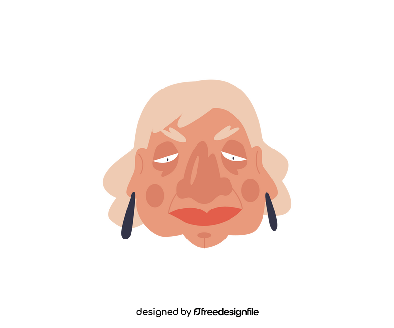 Old woman with earrings clipart