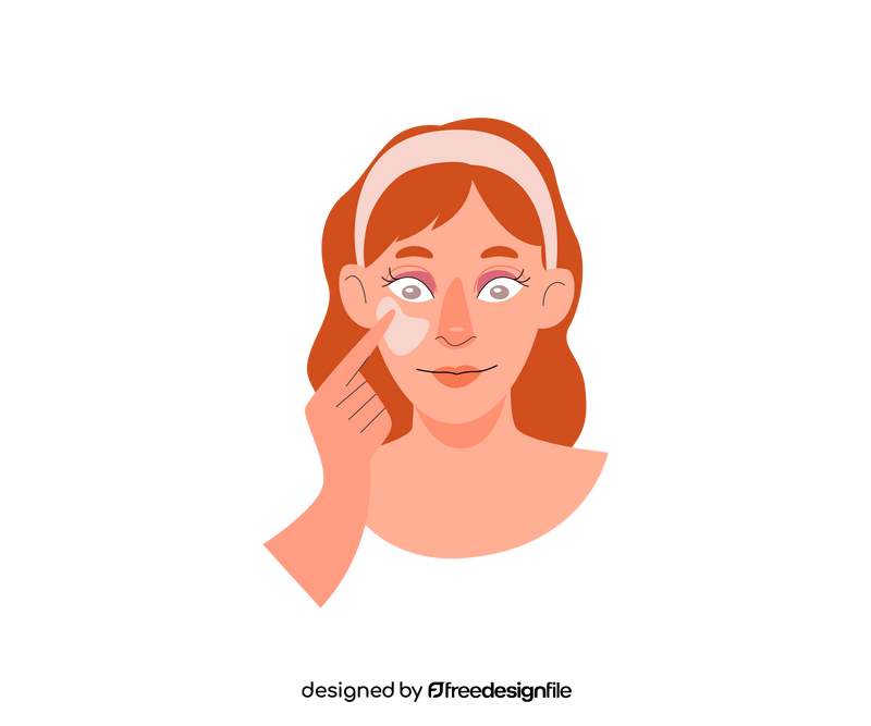 Girl applies eye cream clipart