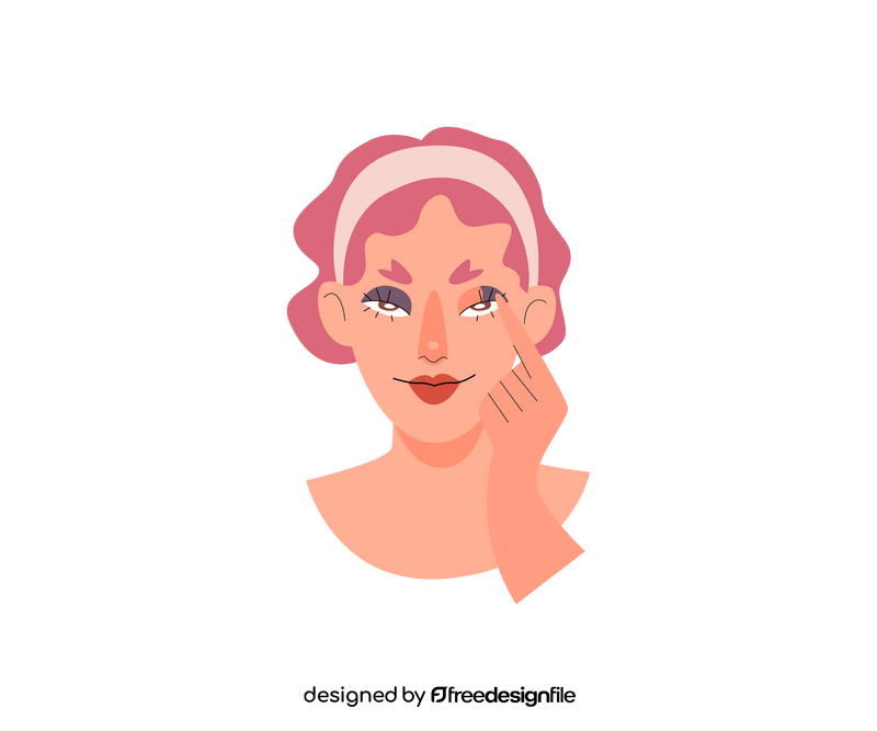 Free girl applies makeup clipart