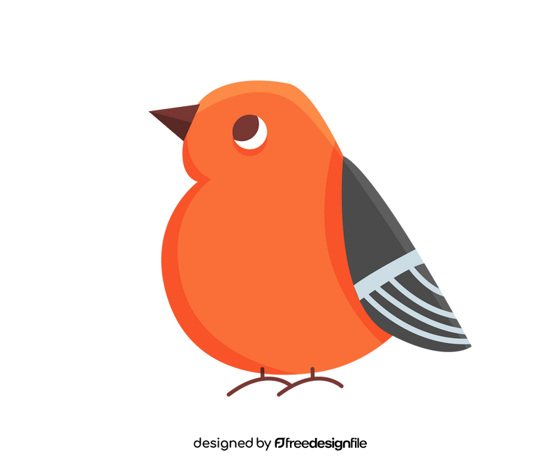 Cute scarlet bird clipart