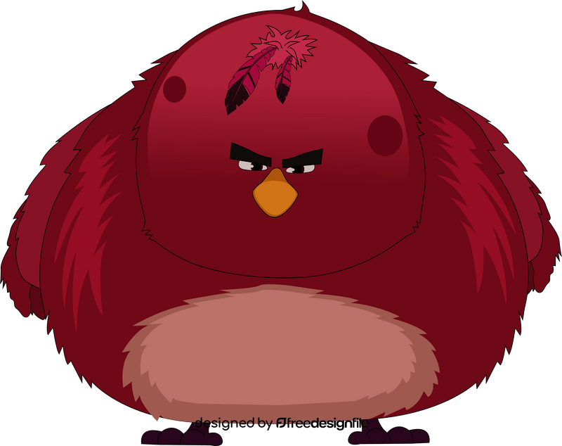 Angry bird big red character clipart