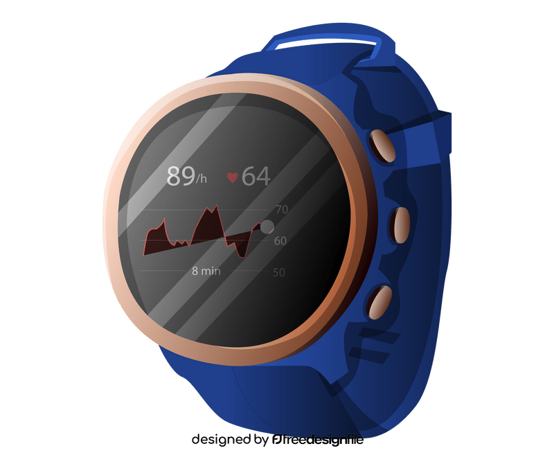 Health app on watch clipart