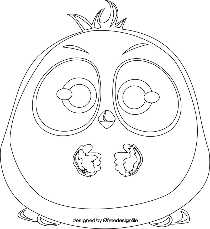 Cute angry birds black and white clipart vector free download