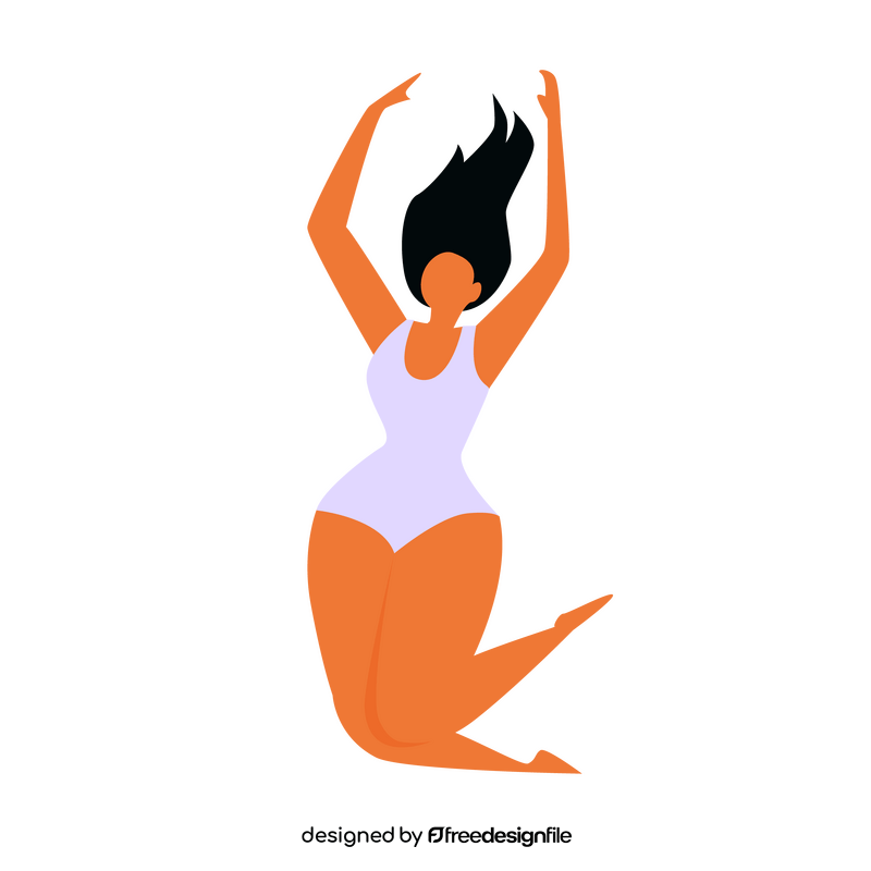 Fat woman jumping clipart