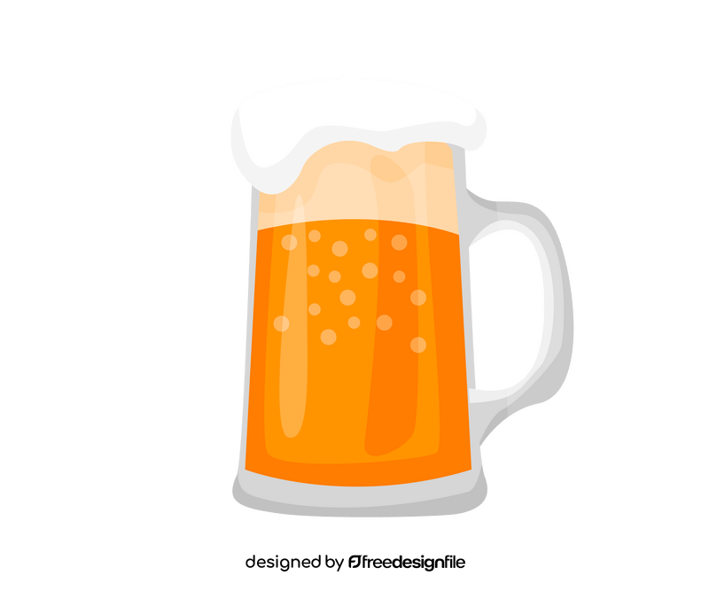 Light beer in a glass clipart